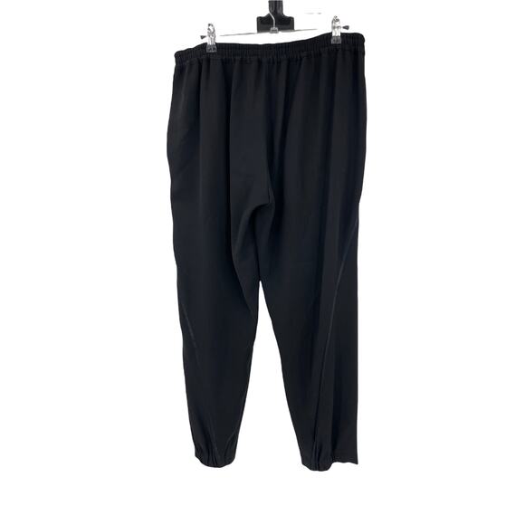 Vince Pants Womens Medium Jogger Satin Wrap Seam Black Relaxed Fit - Picture 2 of 5